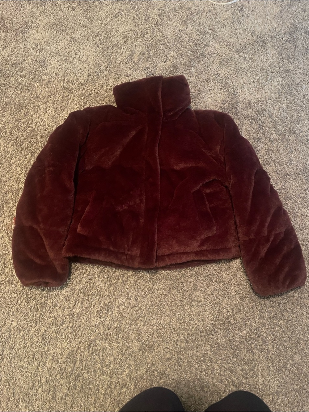 Arizona Jean Company Plush Teddy Jacket in Deep Burgundy